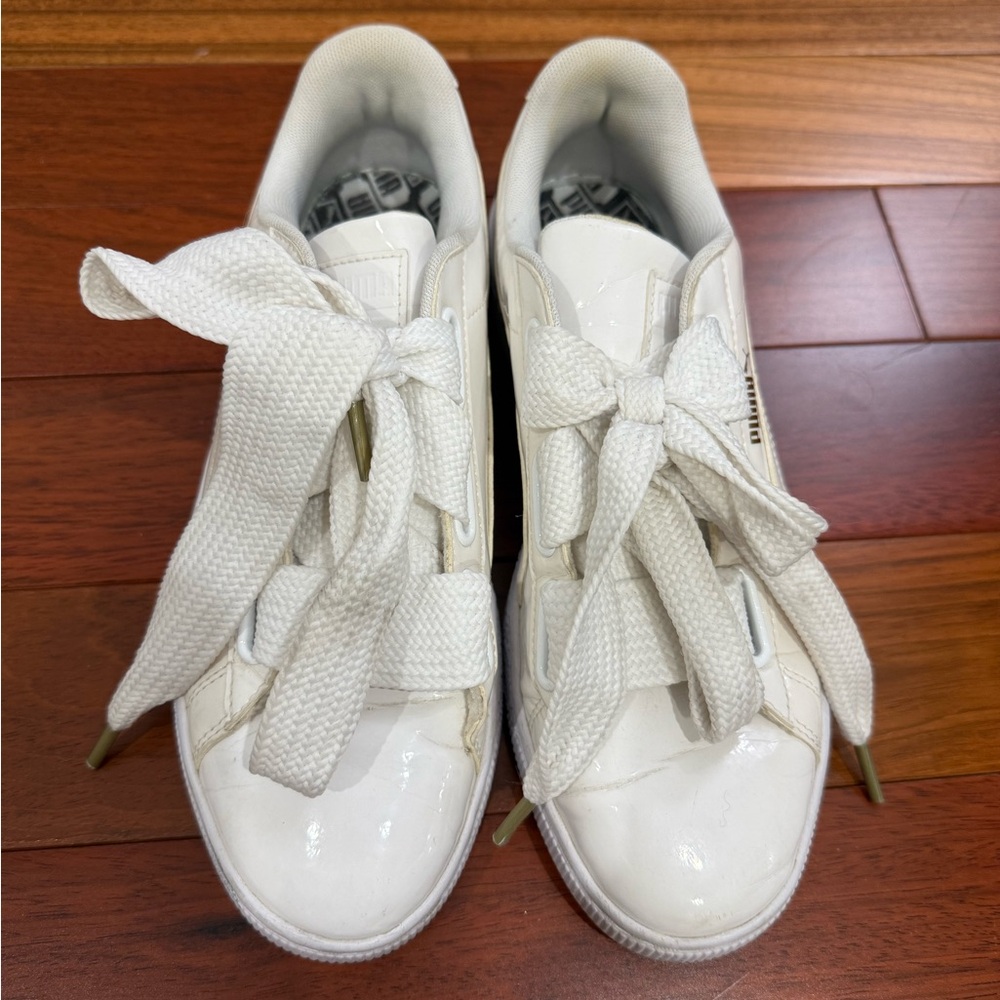 Puma White Sneakers with Patterned Insole